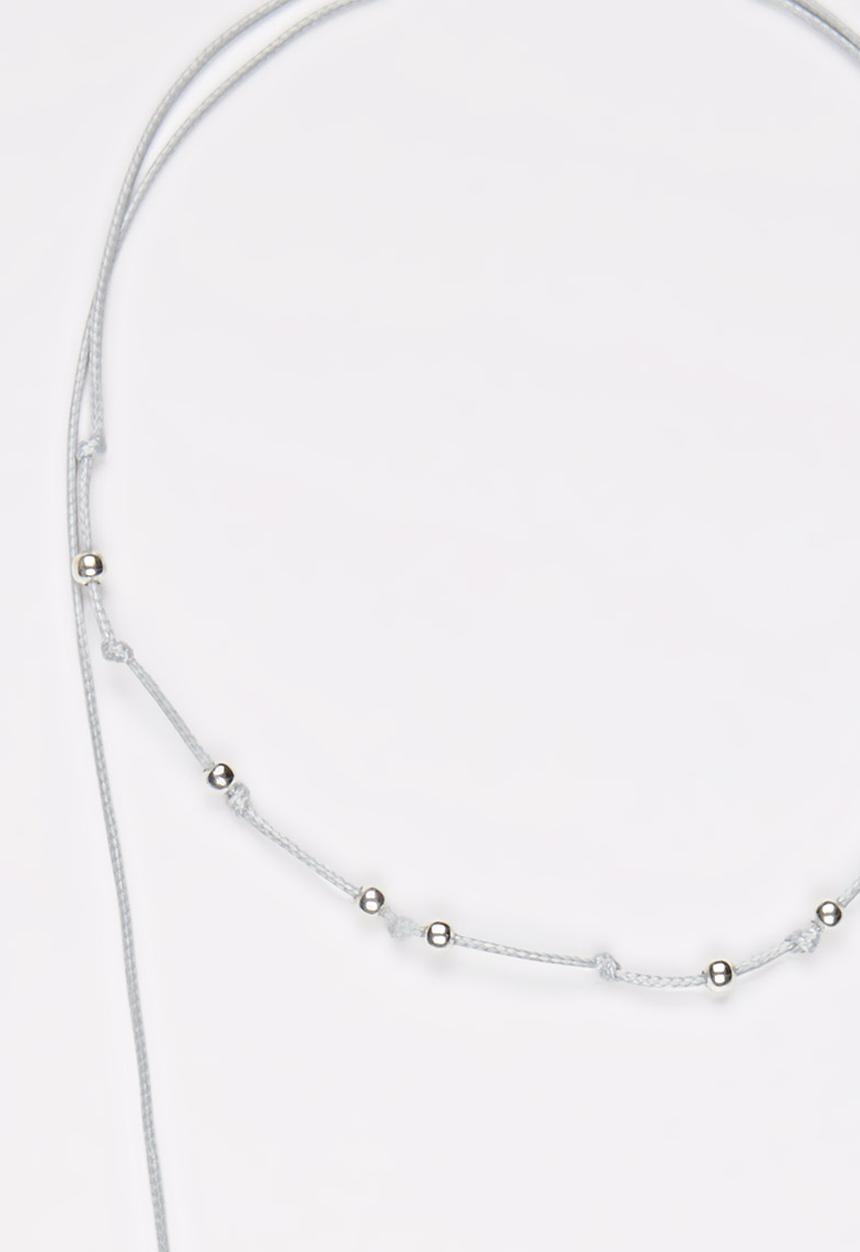 Jewels and Lace - Tassel Bead Choker Grey