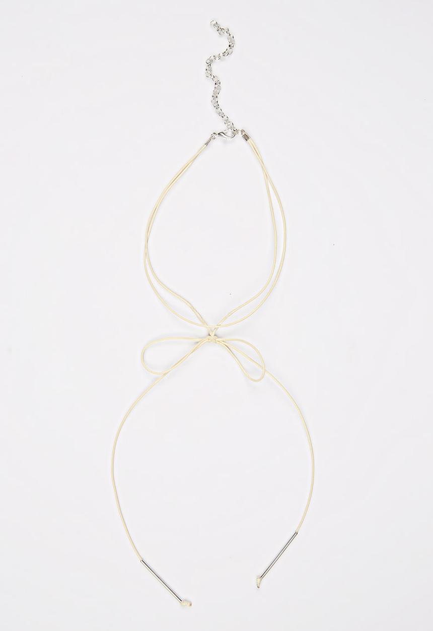 Jewels and Lace - Bow Tie Choker Cream