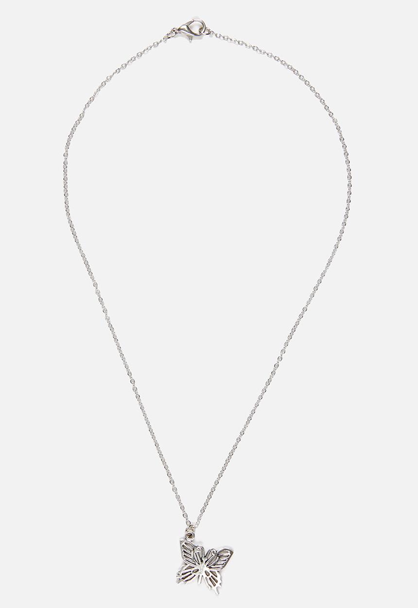 Jewels and Lace - Butterfly Necklace Silver