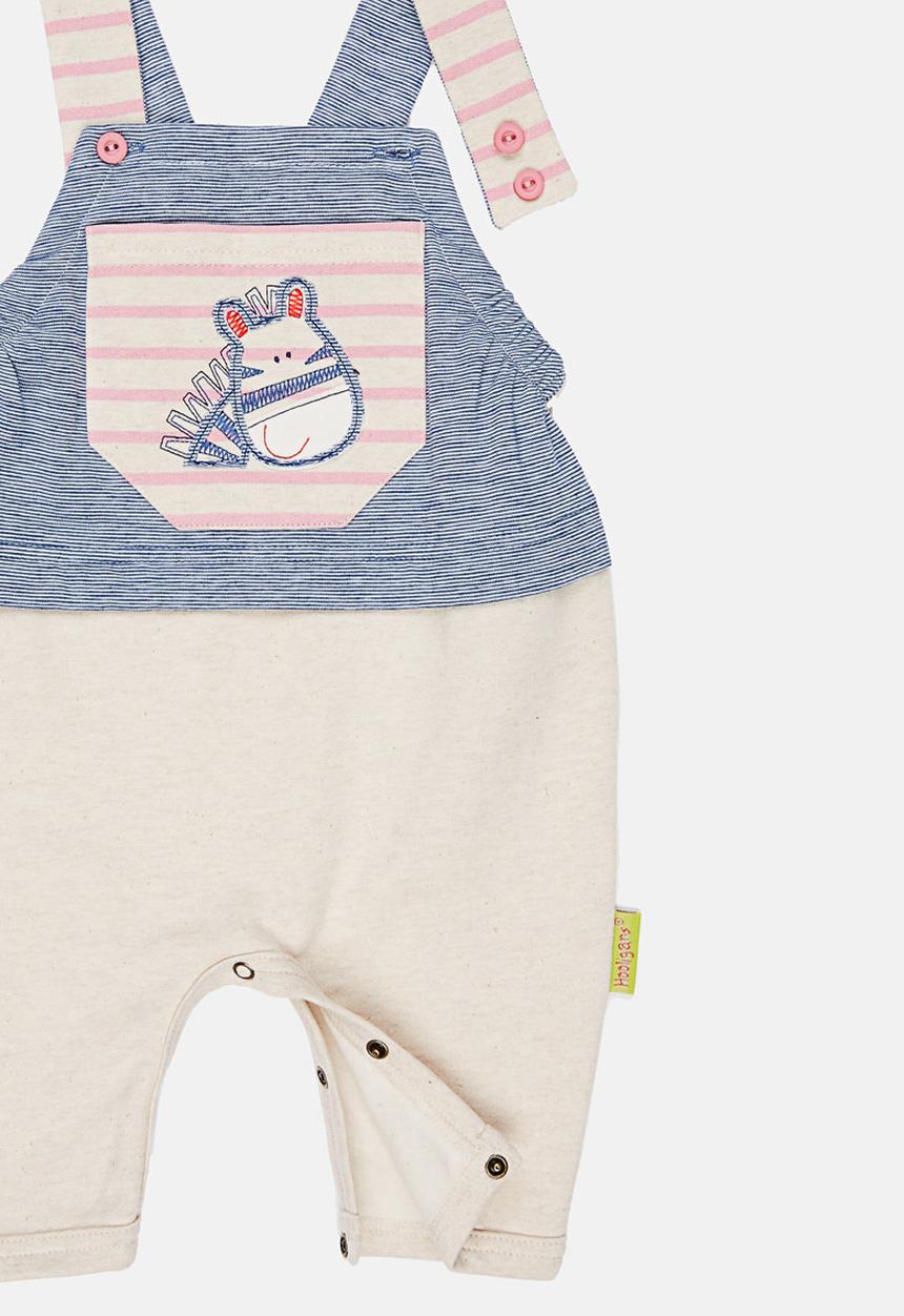 Hooligans - Leggy Giraffe Dungaree Set Multi-colour