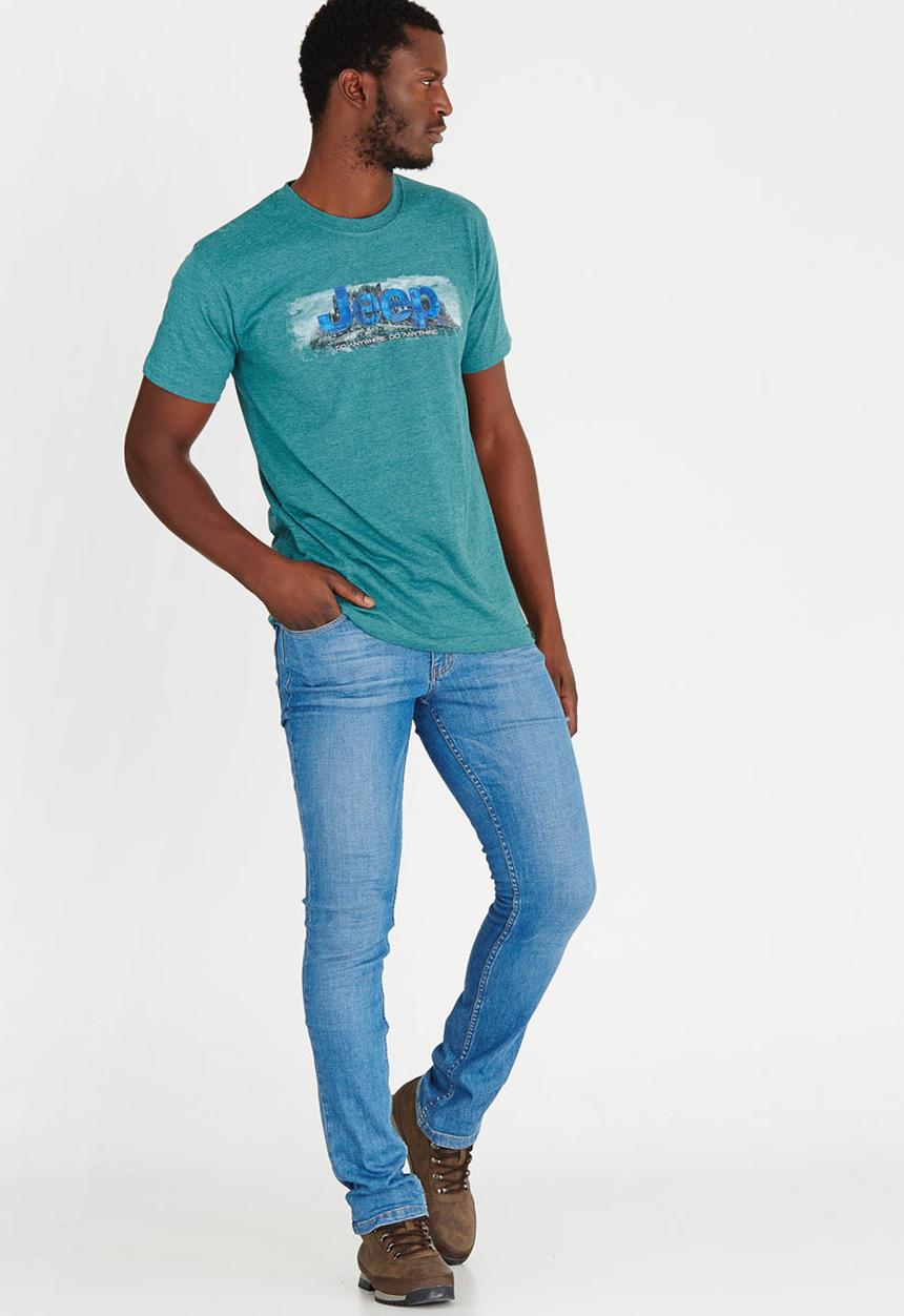 JEEP - Printed T Shirt Dark Green