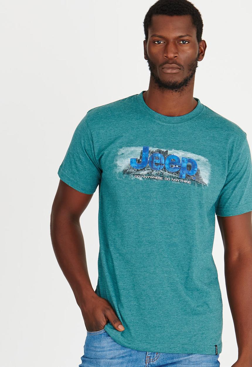 JEEP - Printed T Shirt Dark Green