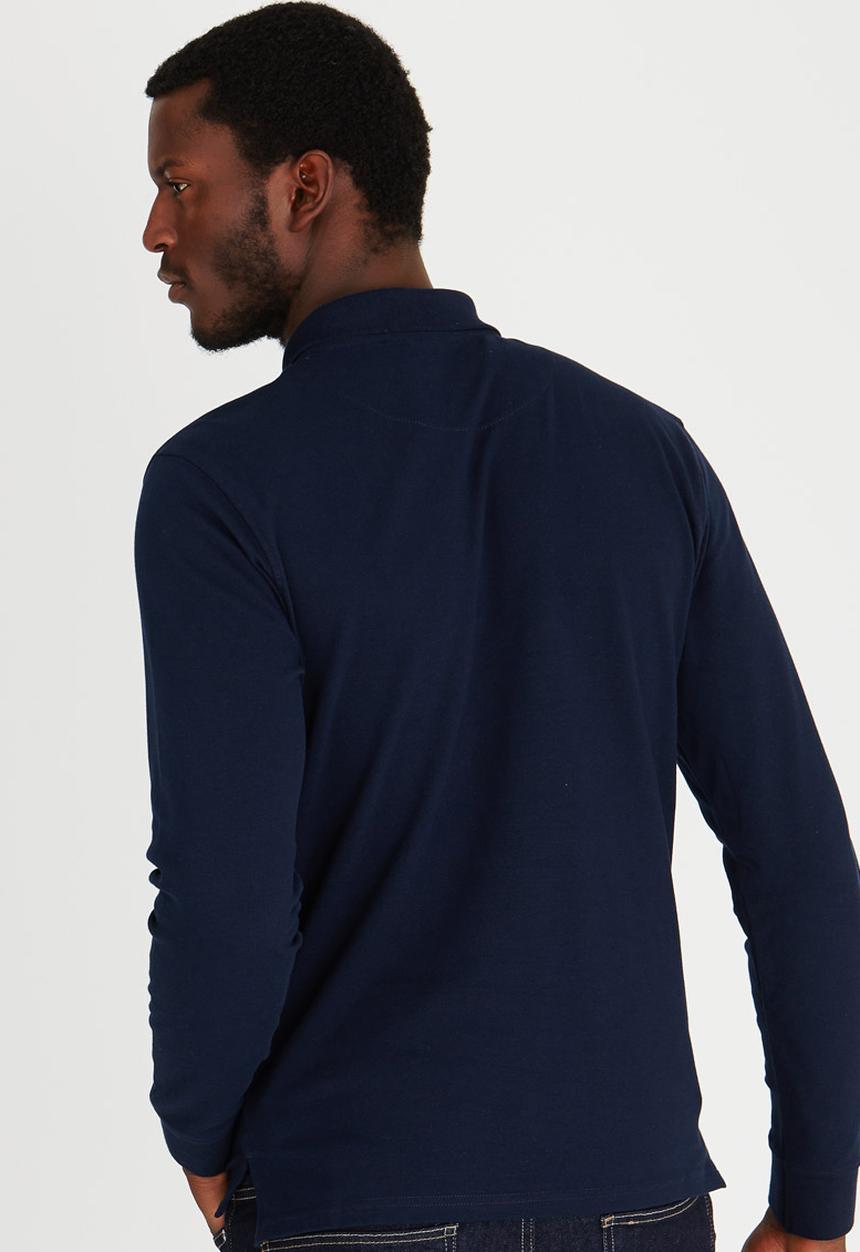 POLO - Pique Long Sleeve Golfer Navy