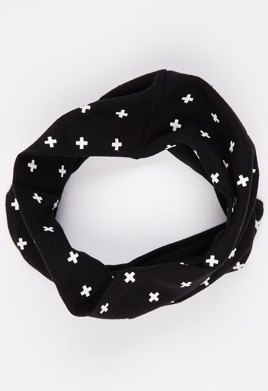 Mina Moo - Swiss Cross Snoodi Black and White