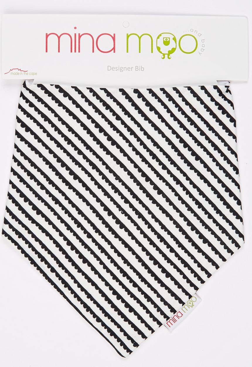 Mina Moo - Mini Hedges Bib Black and White