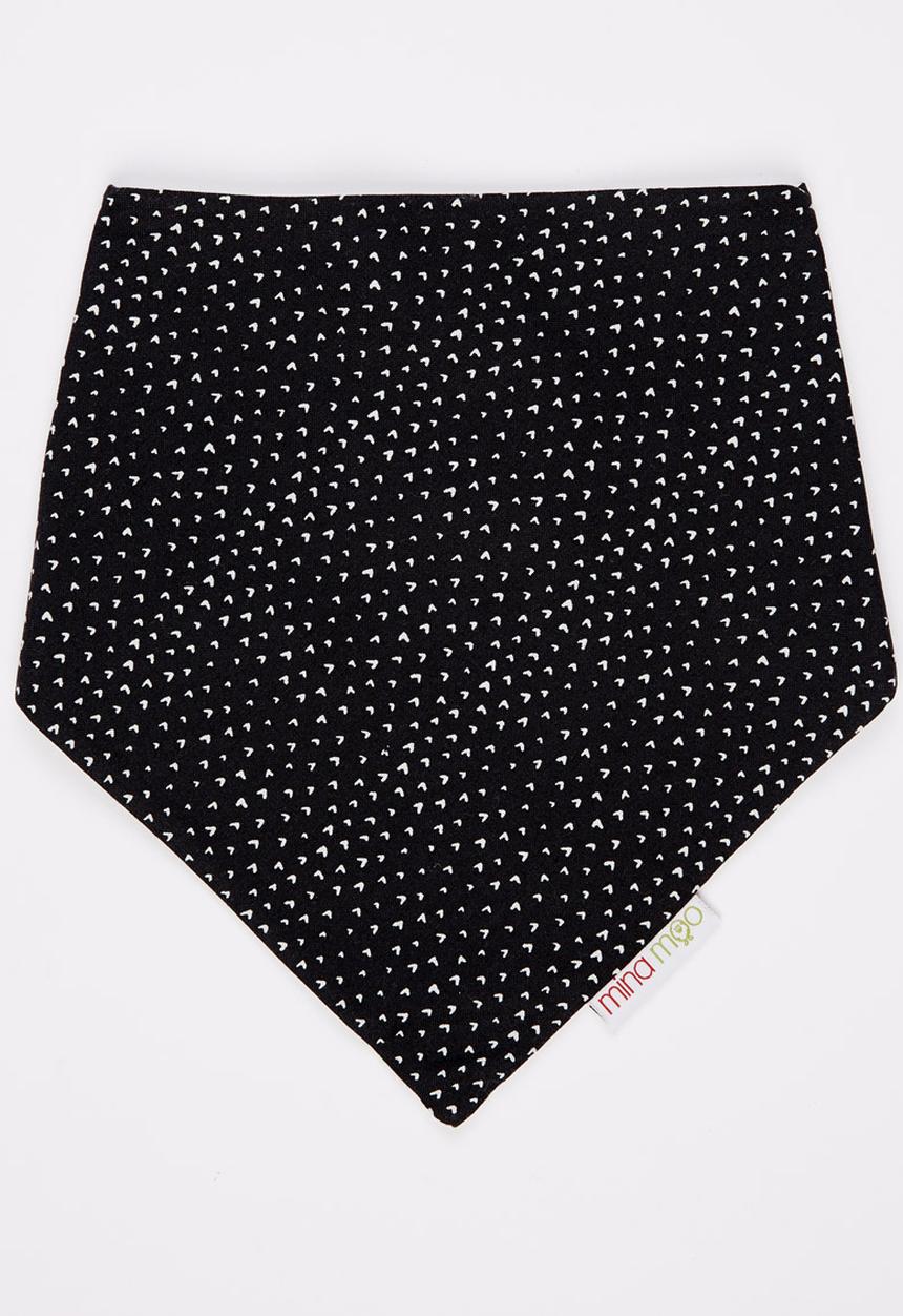 Mina Moo - Tiny Hearts Bib Black and White