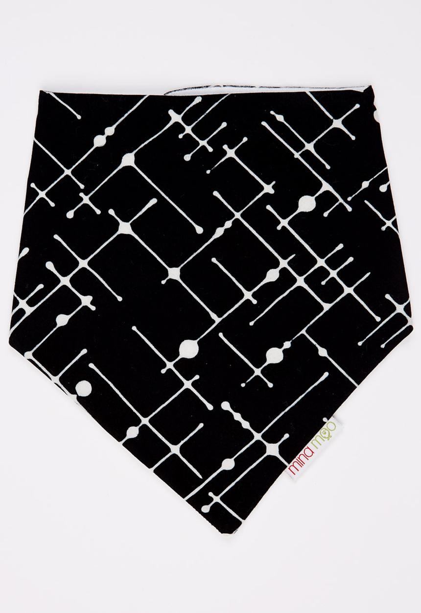 Mina Moo - Black Grid Bib Black and White