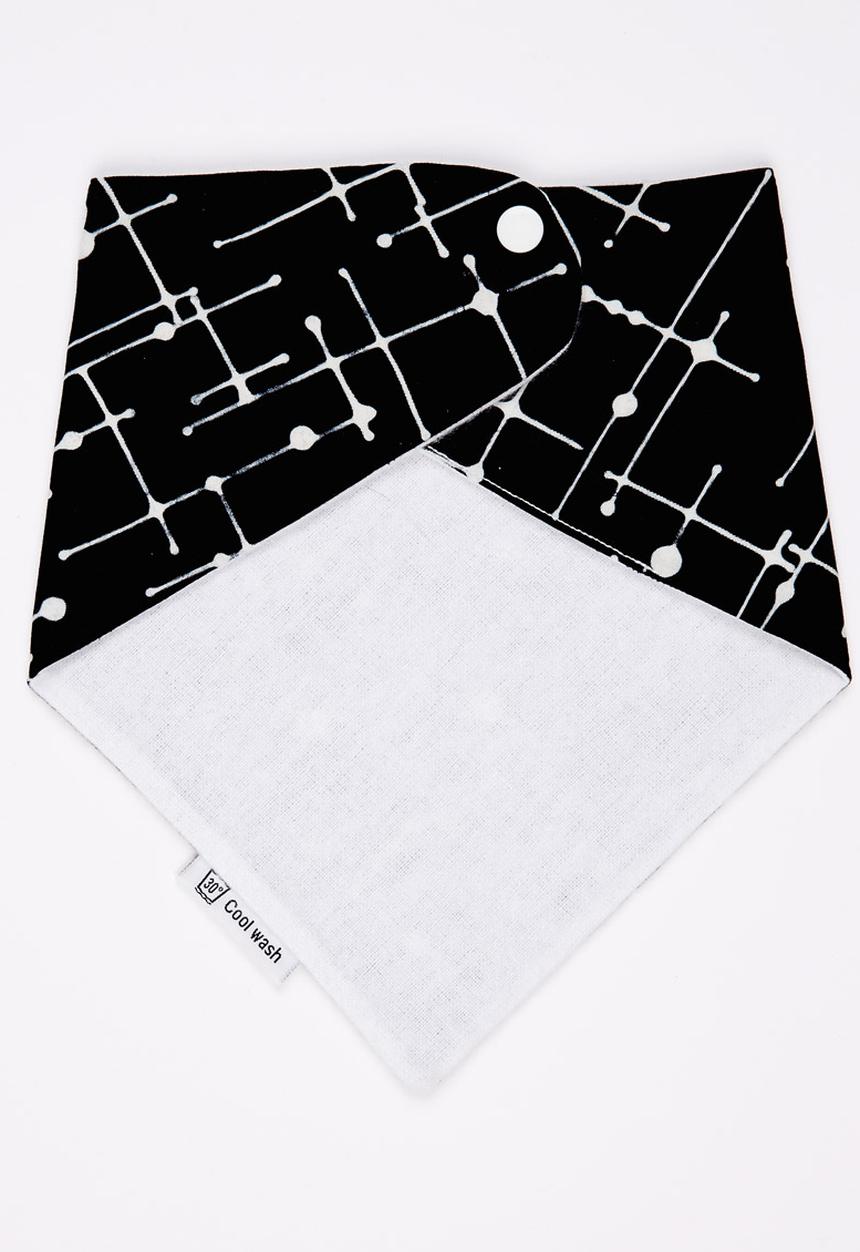 Mina Moo - Black Grid Bib Black and White