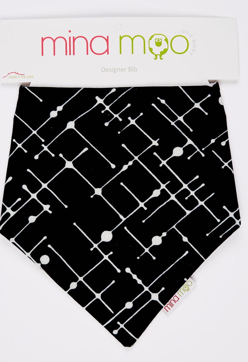Mina Moo - Black Grid Bib Black and White