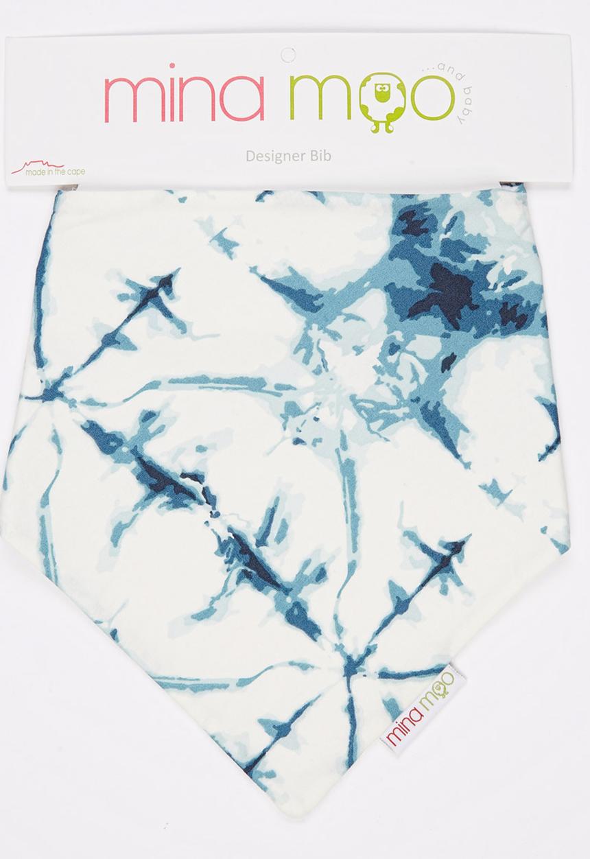 Mina Moo - Japanese Shibori Bib Blue and White