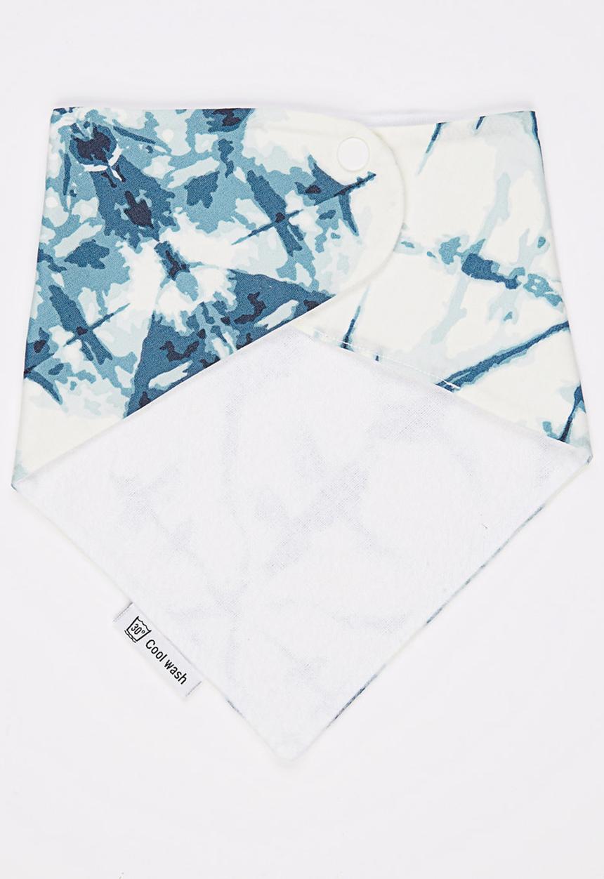 Mina Moo - Japanese Shibori Bib Blue and White