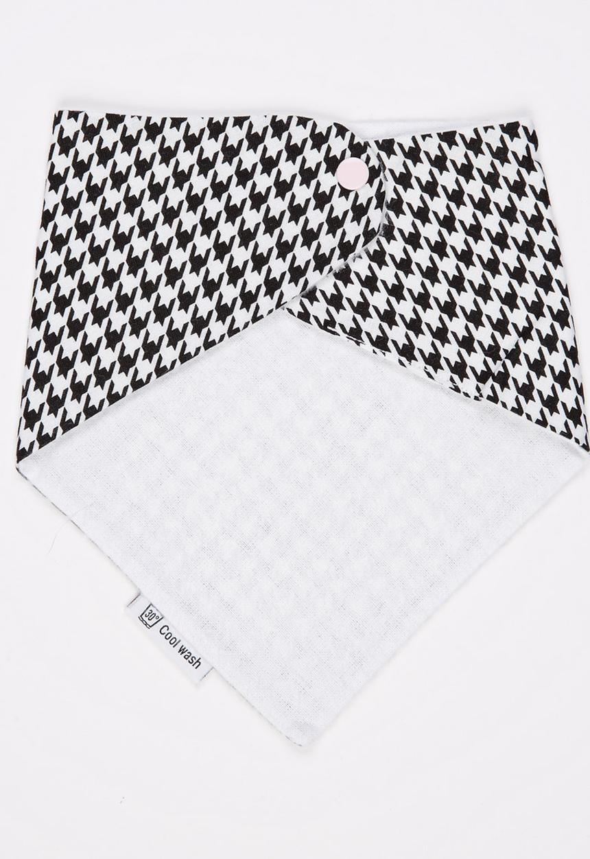 Mina Moo - Mono Houndstooth Bib Black and White