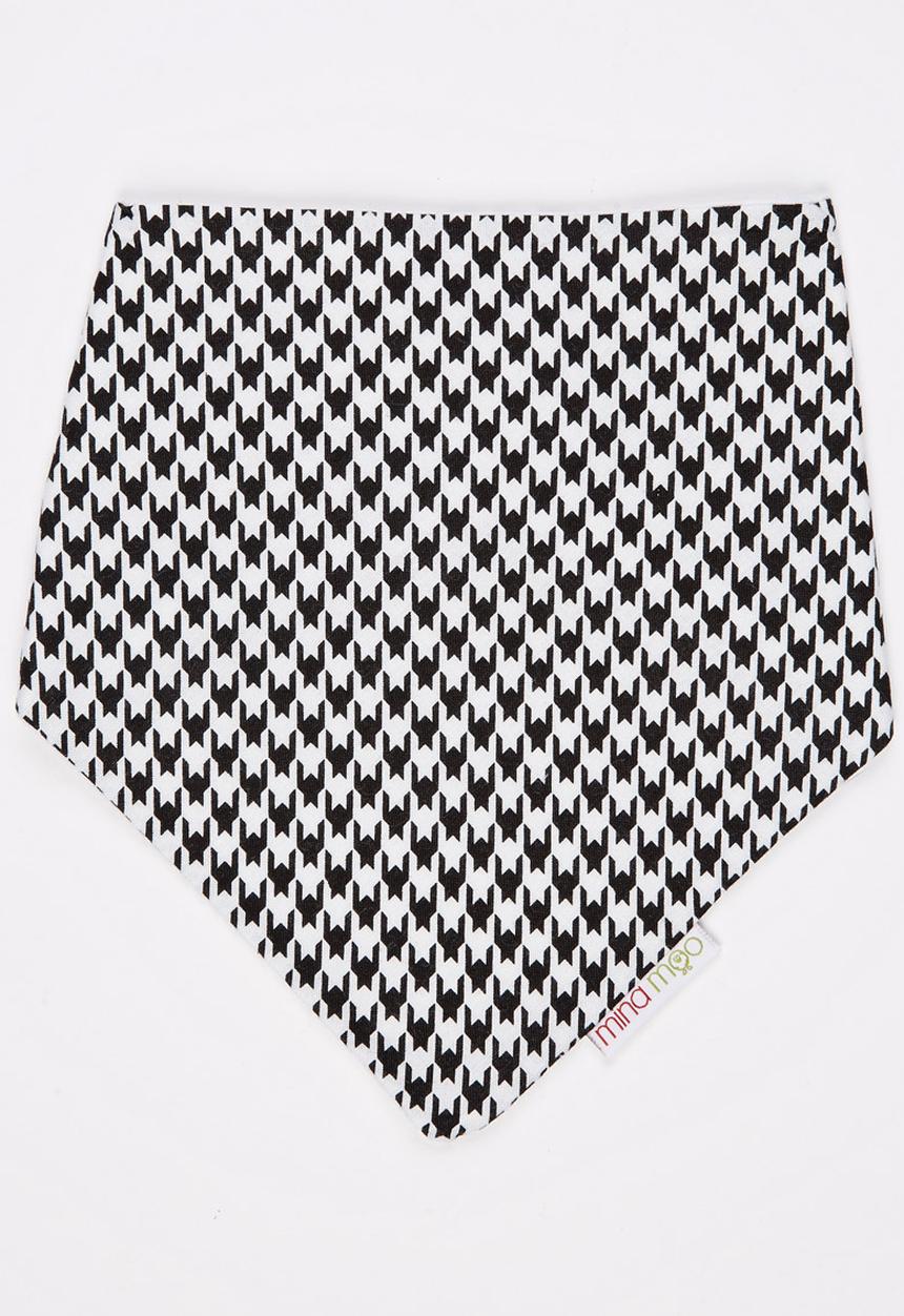 Mina Moo - Mono Houndstooth Bib Black and White
