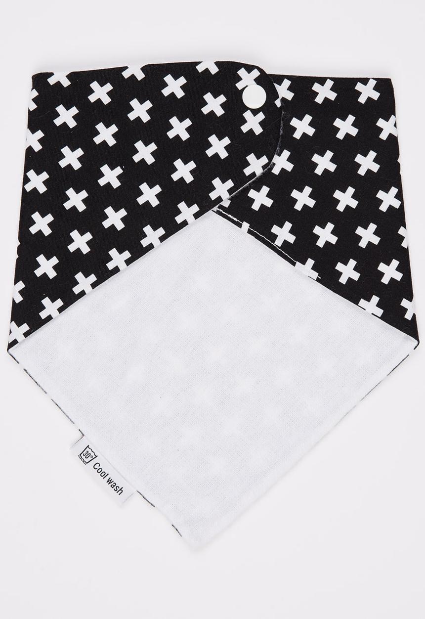 Mina Moo - Black Swiss Cross Bib Black and White