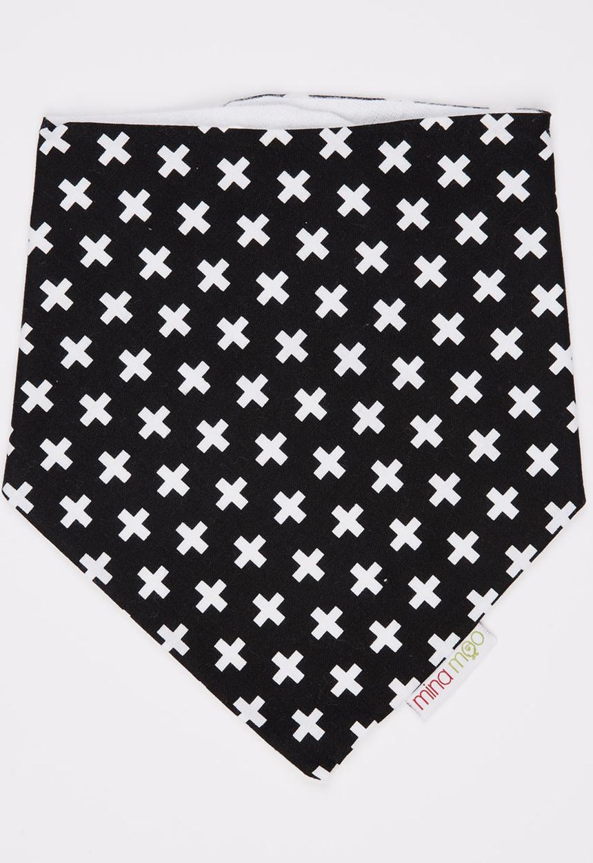 Mina Moo - Black Swiss Cross Bib Black and White