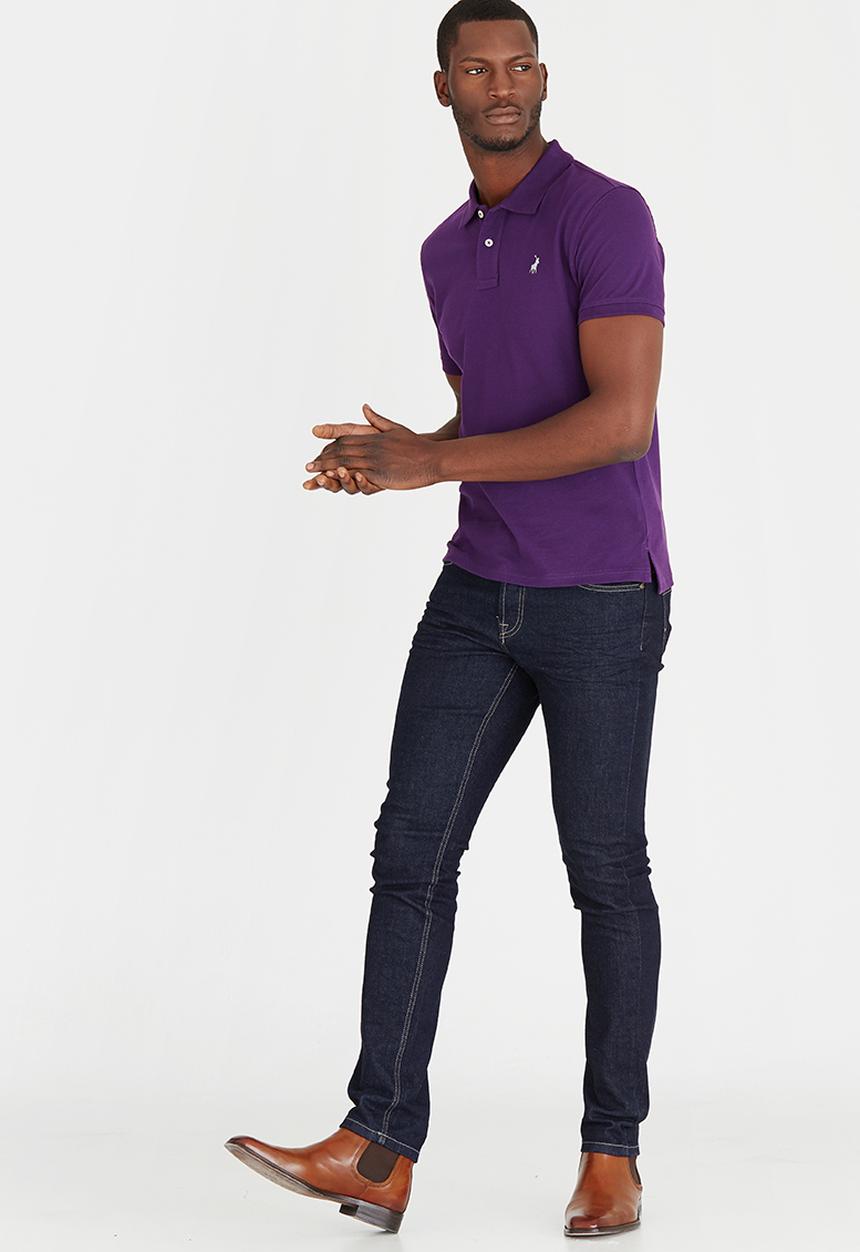 POLO - Classic Stretch Short Sleeve Golfer Dark Purple