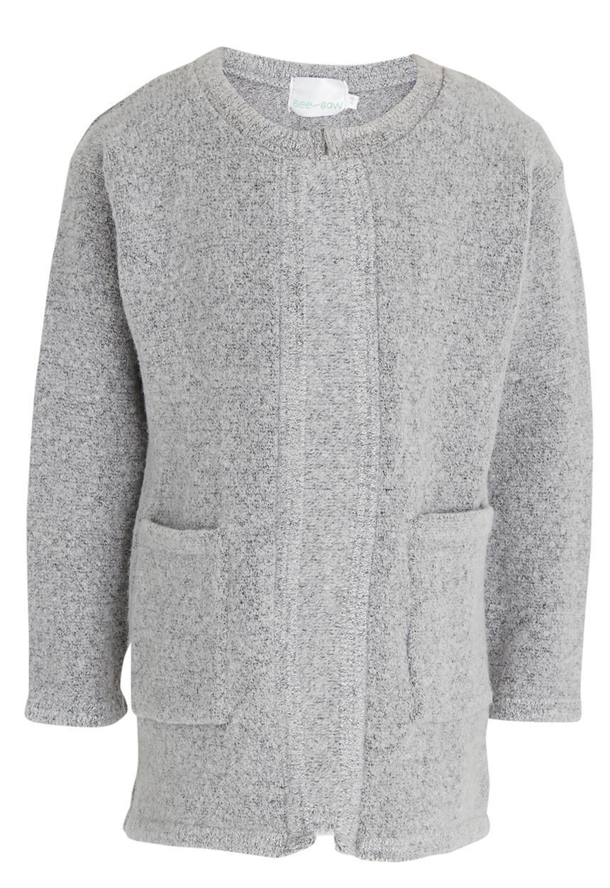 See-Saw - Fluffy Cardigan Pale Grey