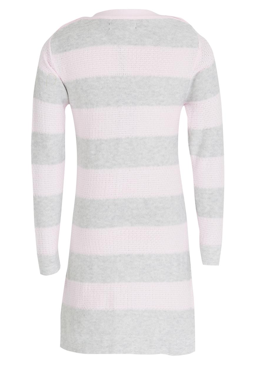 POLO - Nicola Ls Stripe Knit Dress Grey