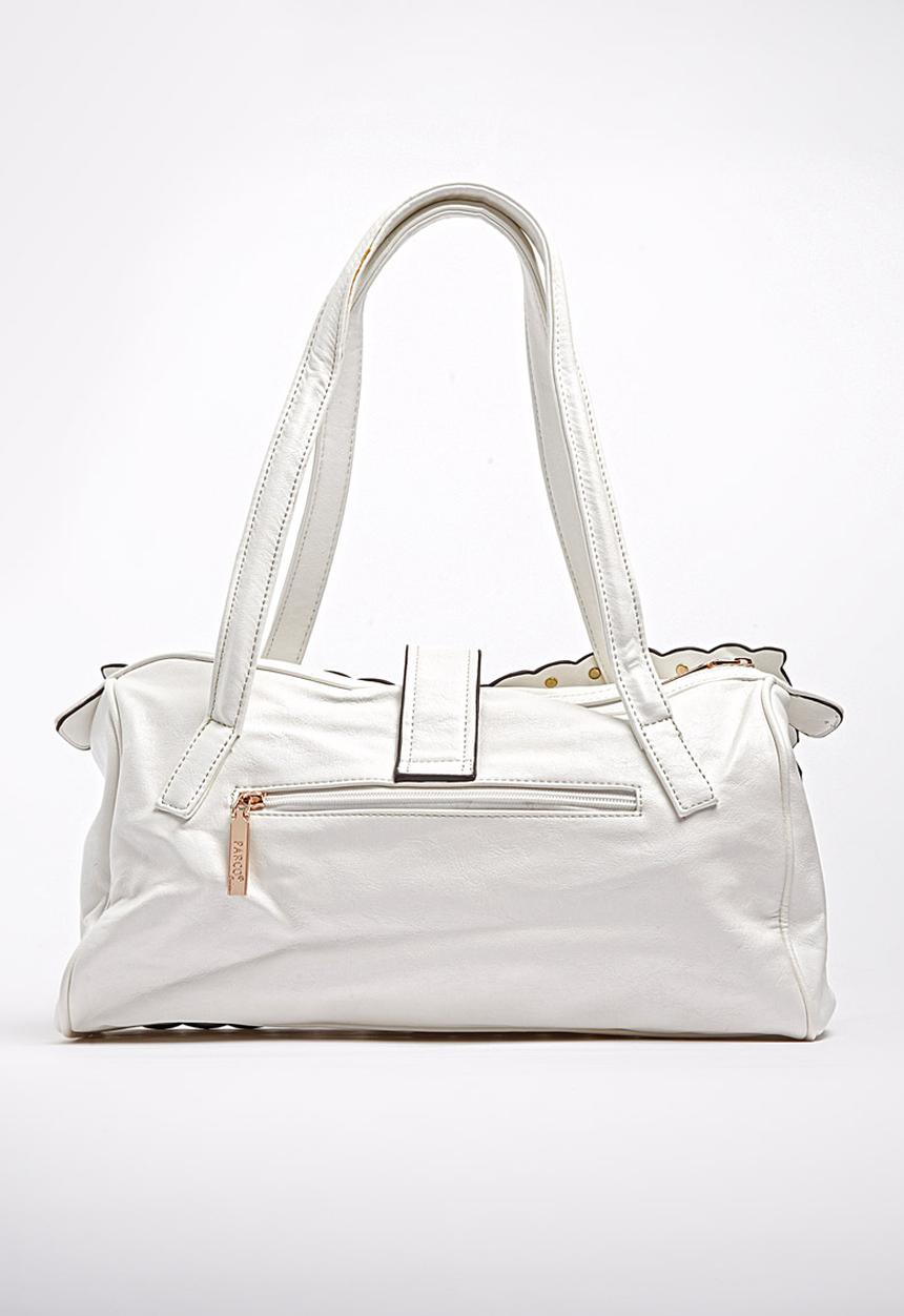 Parco Collection - Structured Bag with Stud Detail White