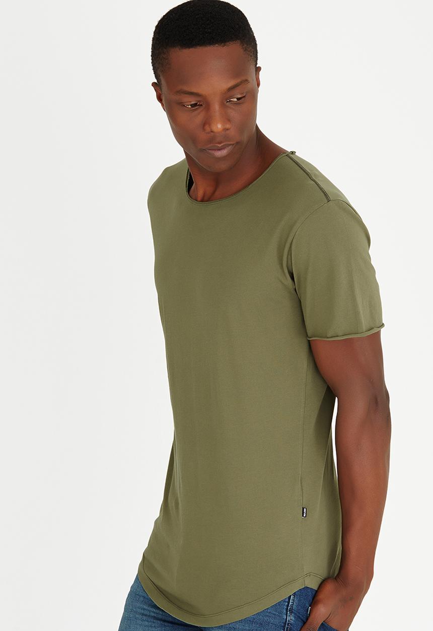 Only & Sons - Mahu Long Line T-Shirt Khaki Green