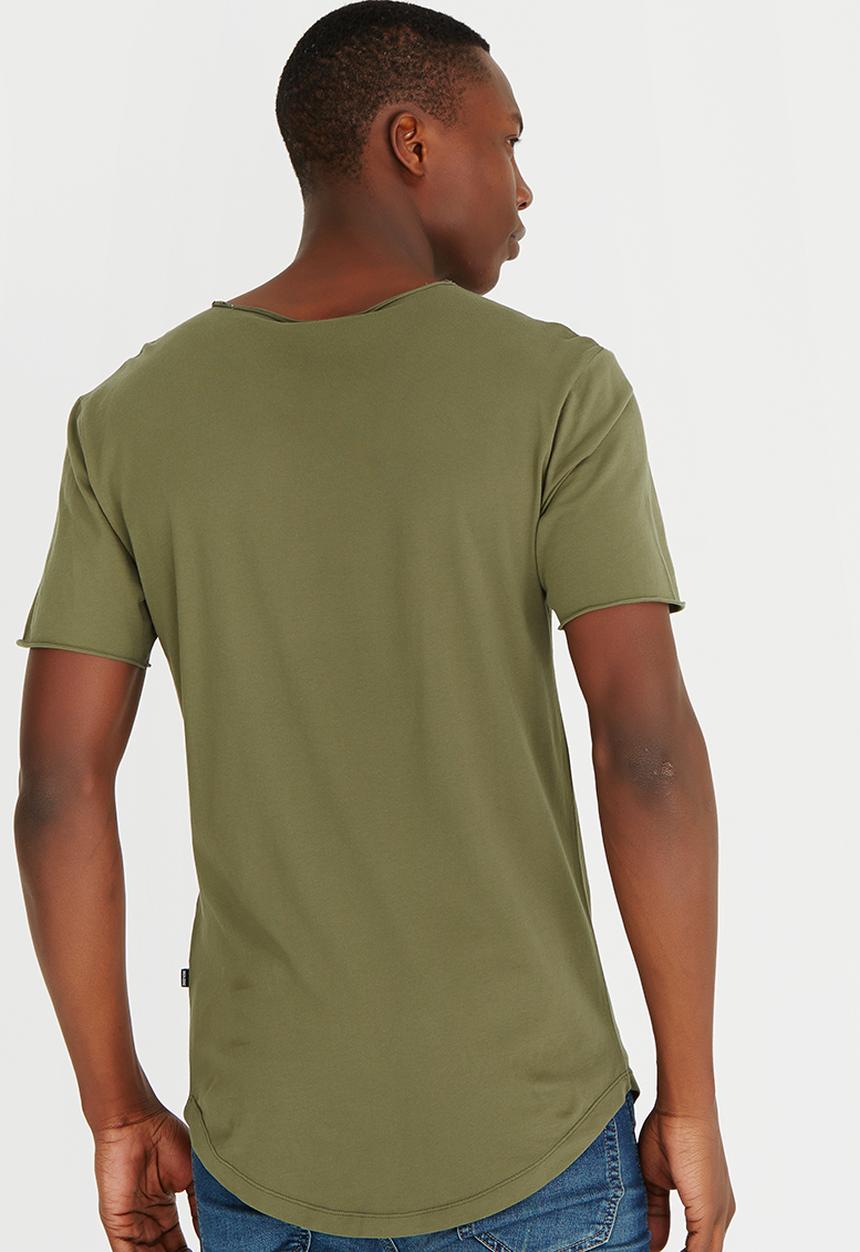Only & Sons - Mahu Long Line T-Shirt Khaki Green