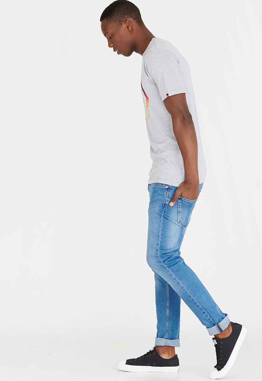 Quiksilver - Chest Printed Fashion Fit Tee Grey