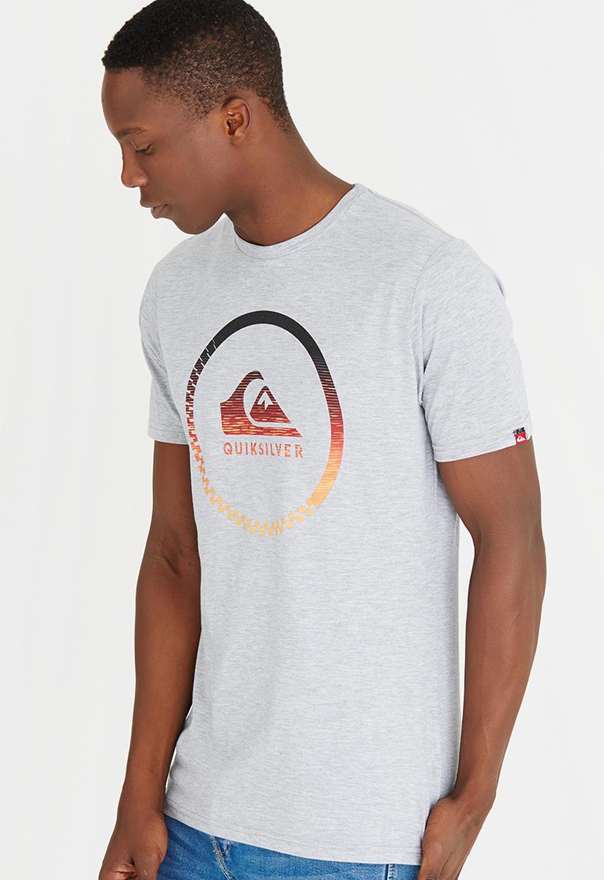 Quiksilver - Chest Printed Fashion Fit Tee Grey