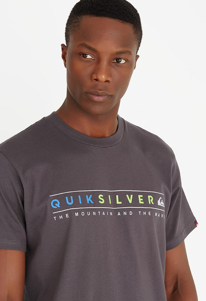 Quiksilver - Printed Classic Fit Cotton Tee Charcoal
