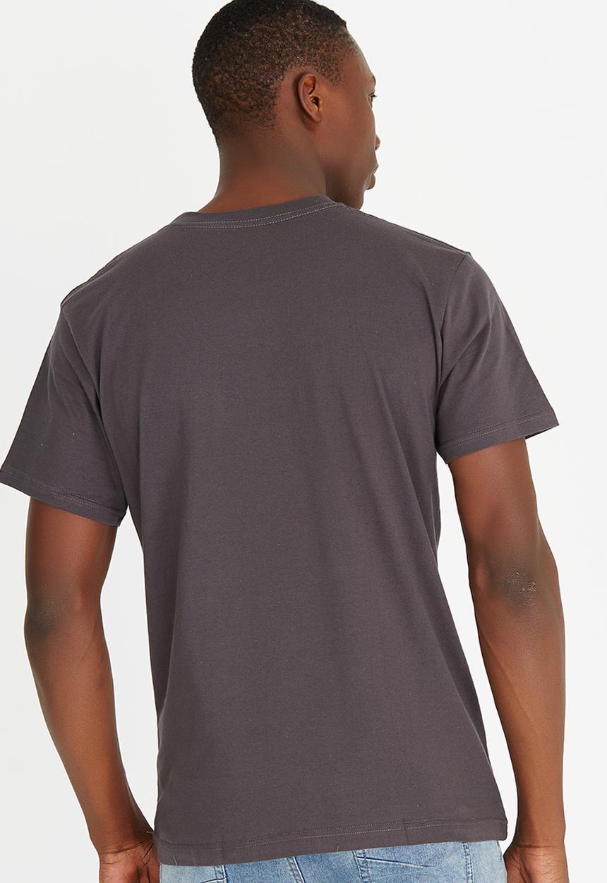Quiksilver - Printed Classic Fit Cotton Tee Charcoal