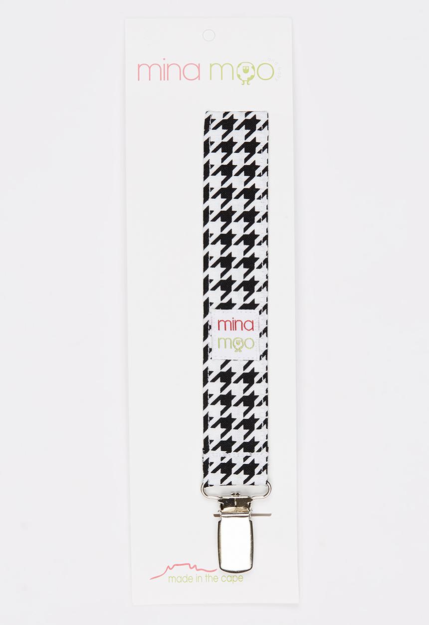 Mina Moo - Mono Houndstooth Dummy Clip Black and White