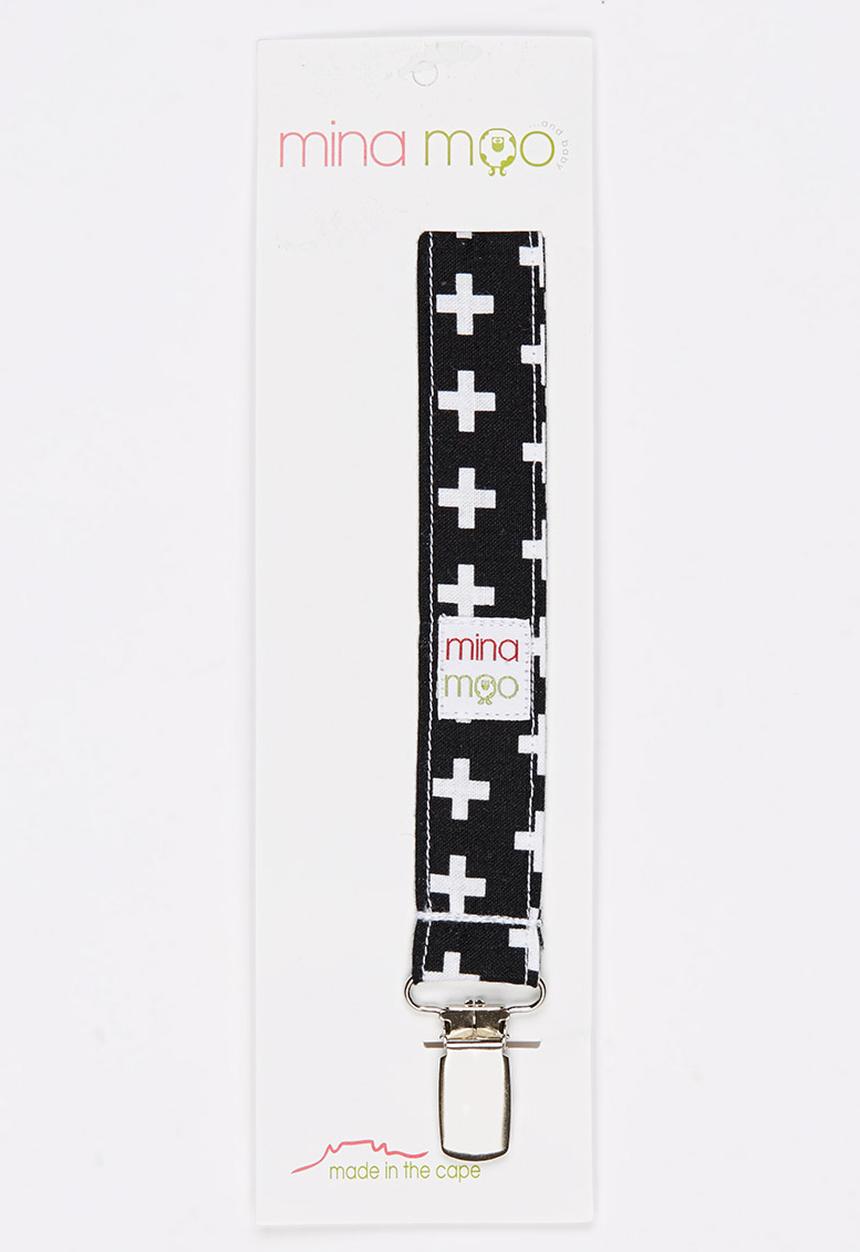 Mina Moo - Black Swiss Dummy Clip Black and White