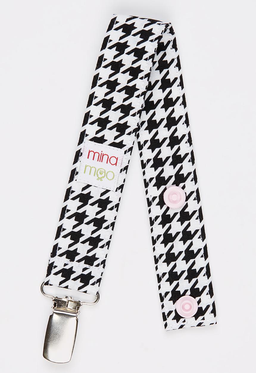 Mina Moo - Mono Houndstooth Dummy Clip Black and White