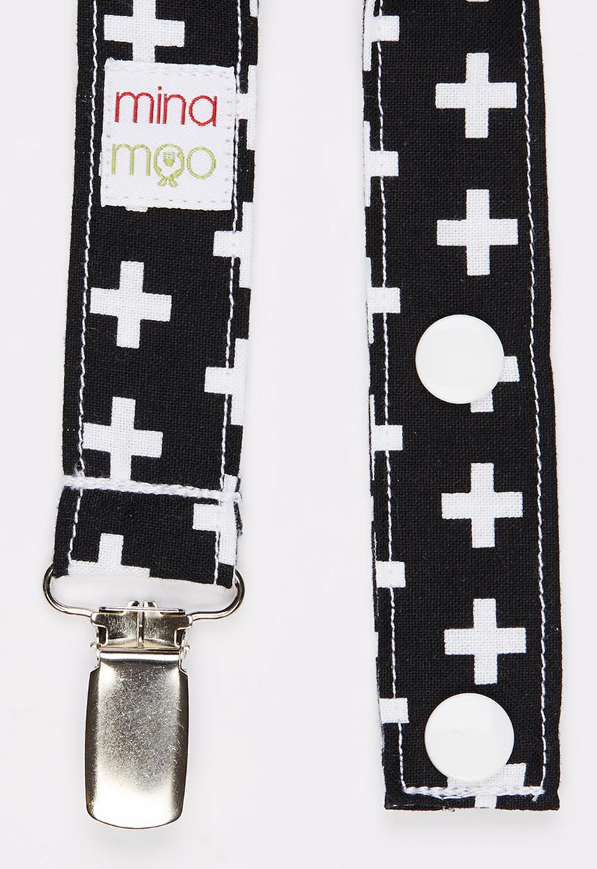 Mina Moo - Black Swiss Dummy Clip Black and White
