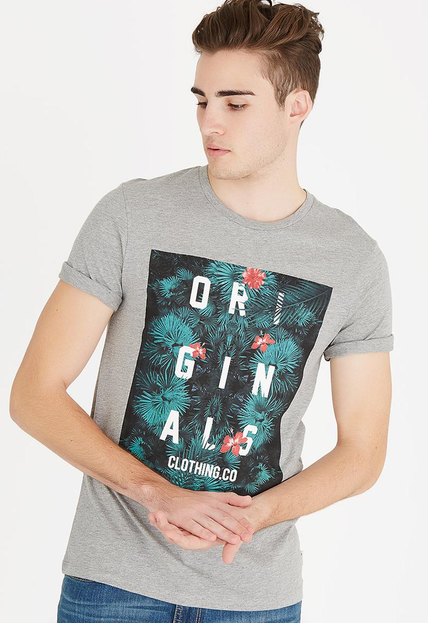 Jack & Jones - Newport Crew Neck Tee Grey Melange