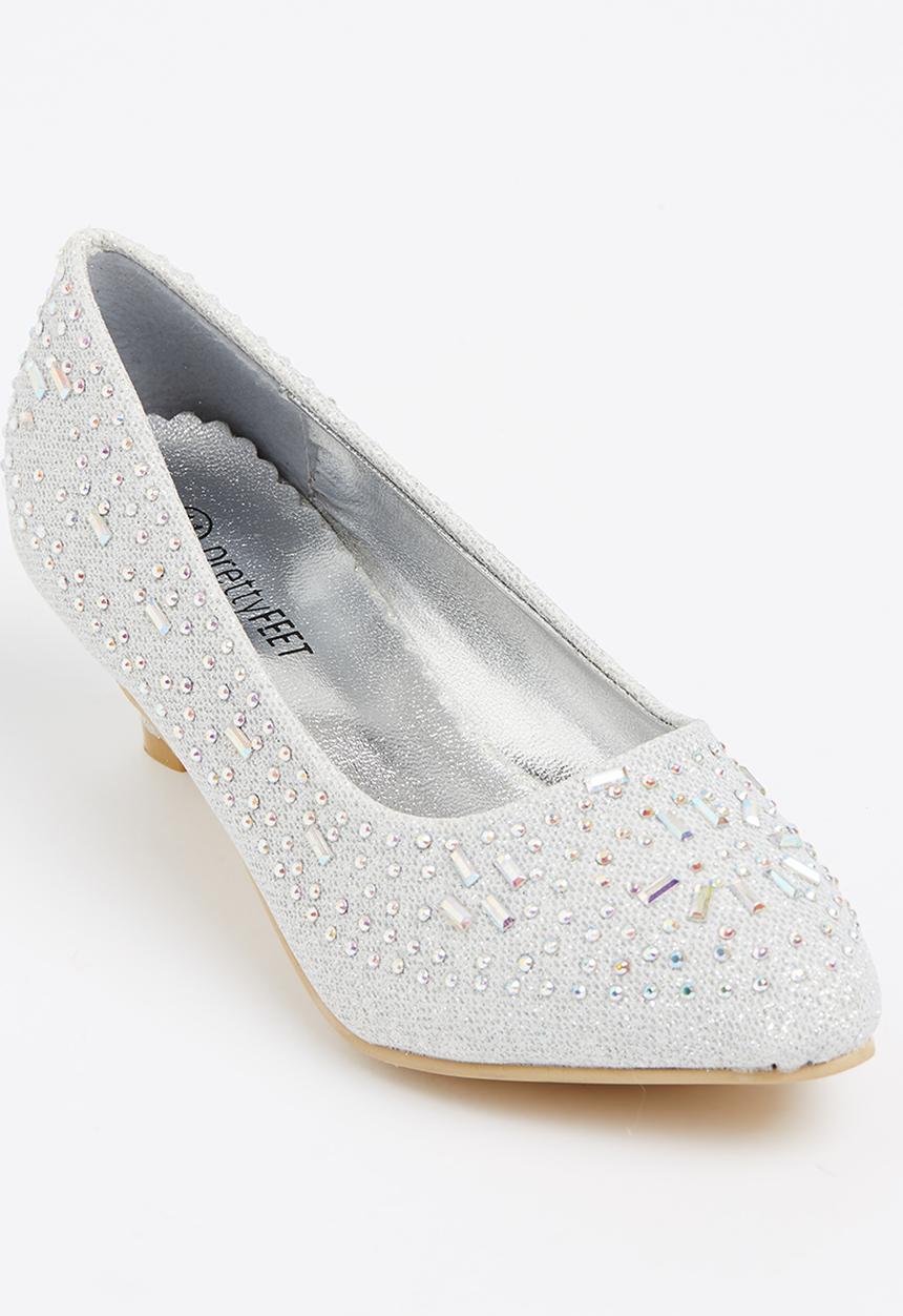 Jumbo - Girls Kitten Heel Silver