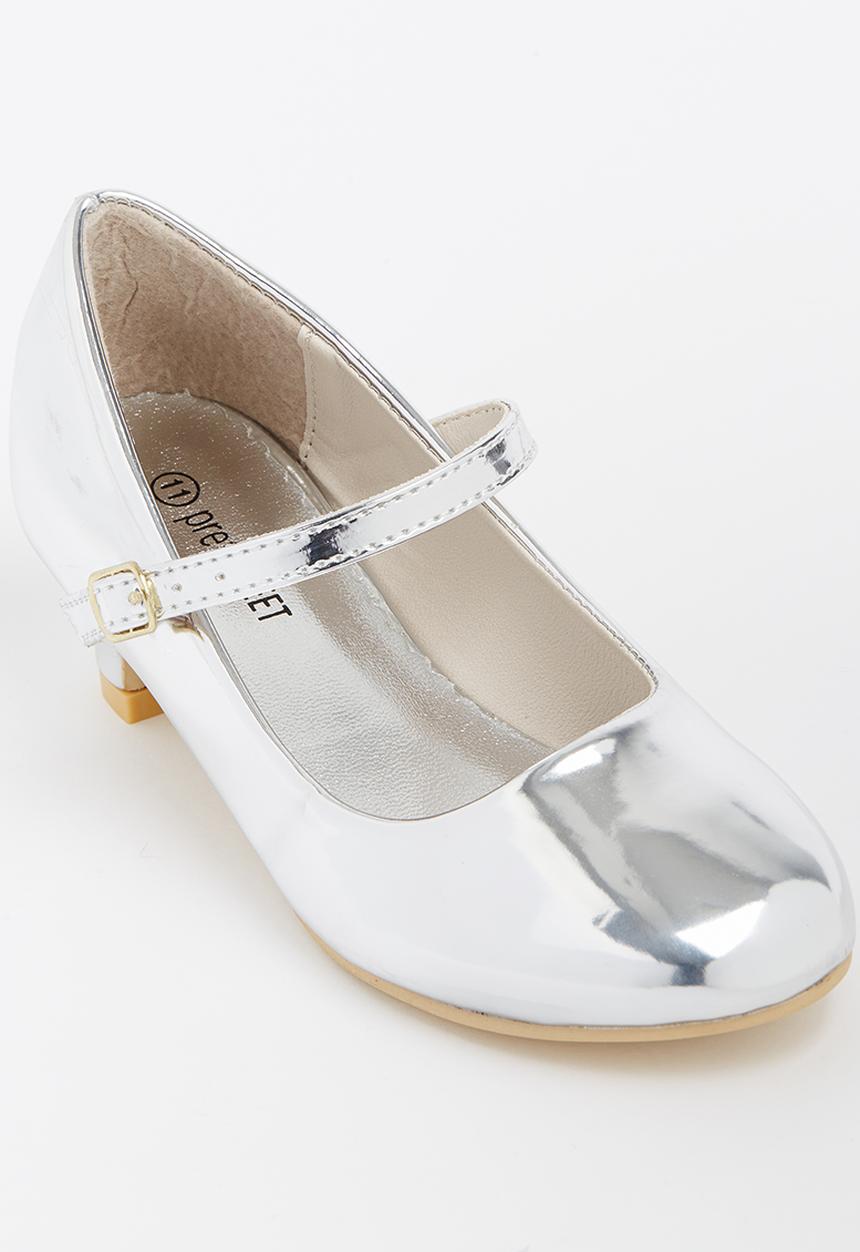Jumbo - Girls Metalic Strappy Pump Silver