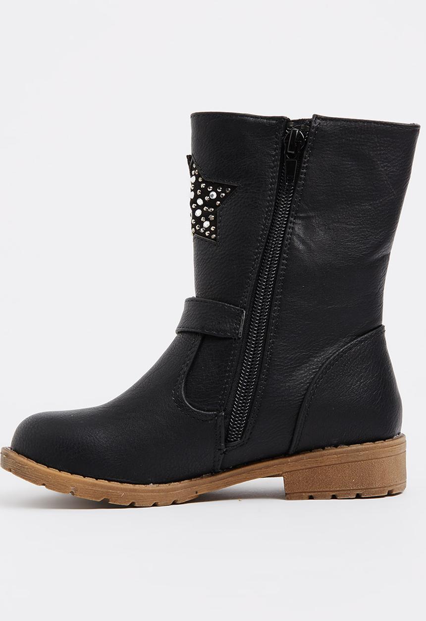 Footwork - Boot with Star & Buckle detail Black