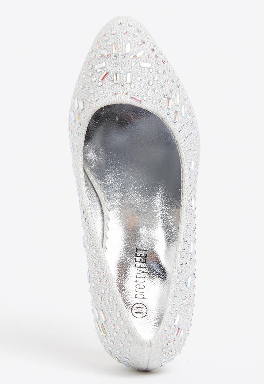 Jumbo - Girls Kitten Heel Silver