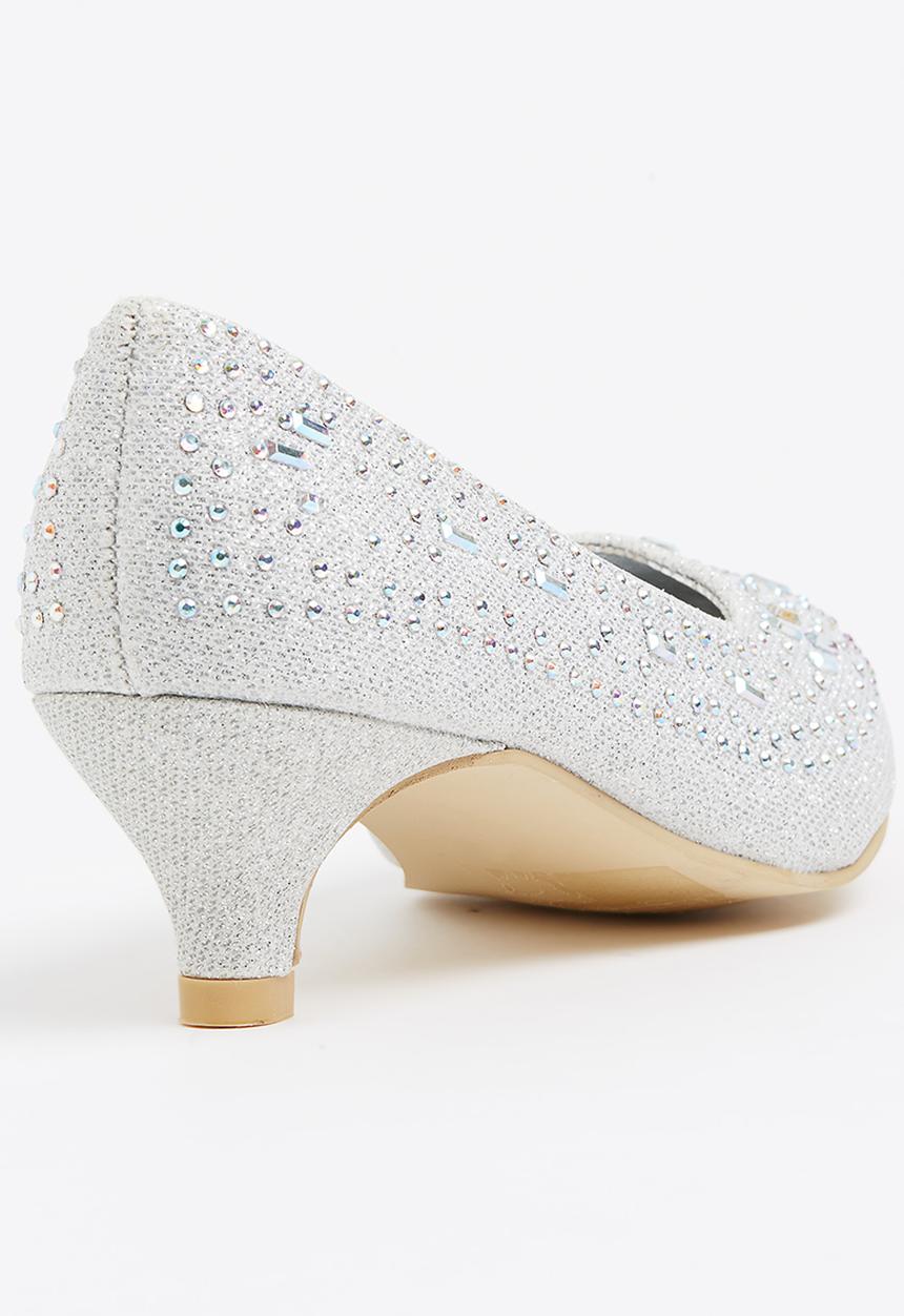 Jumbo - Girls Kitten Heel Silver