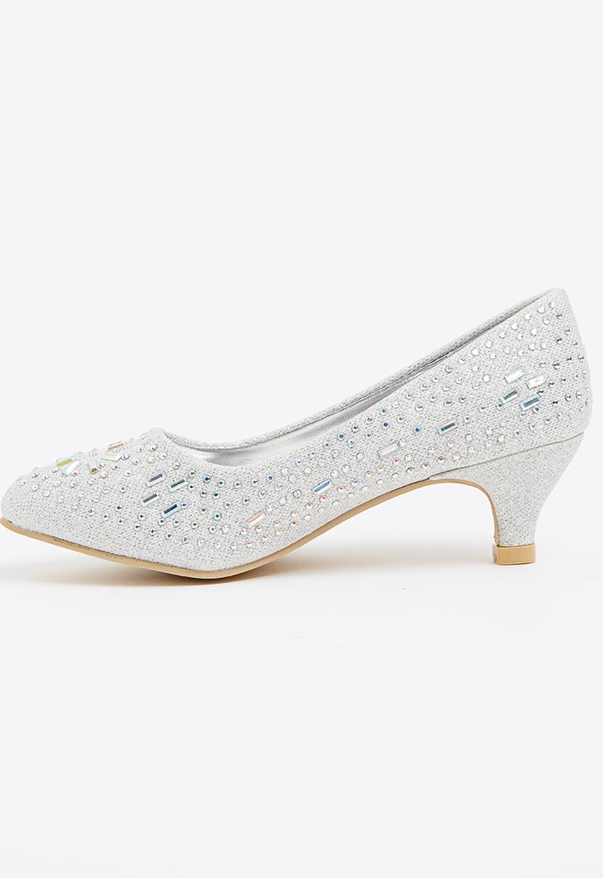Jumbo - Girls Kitten Heel Silver