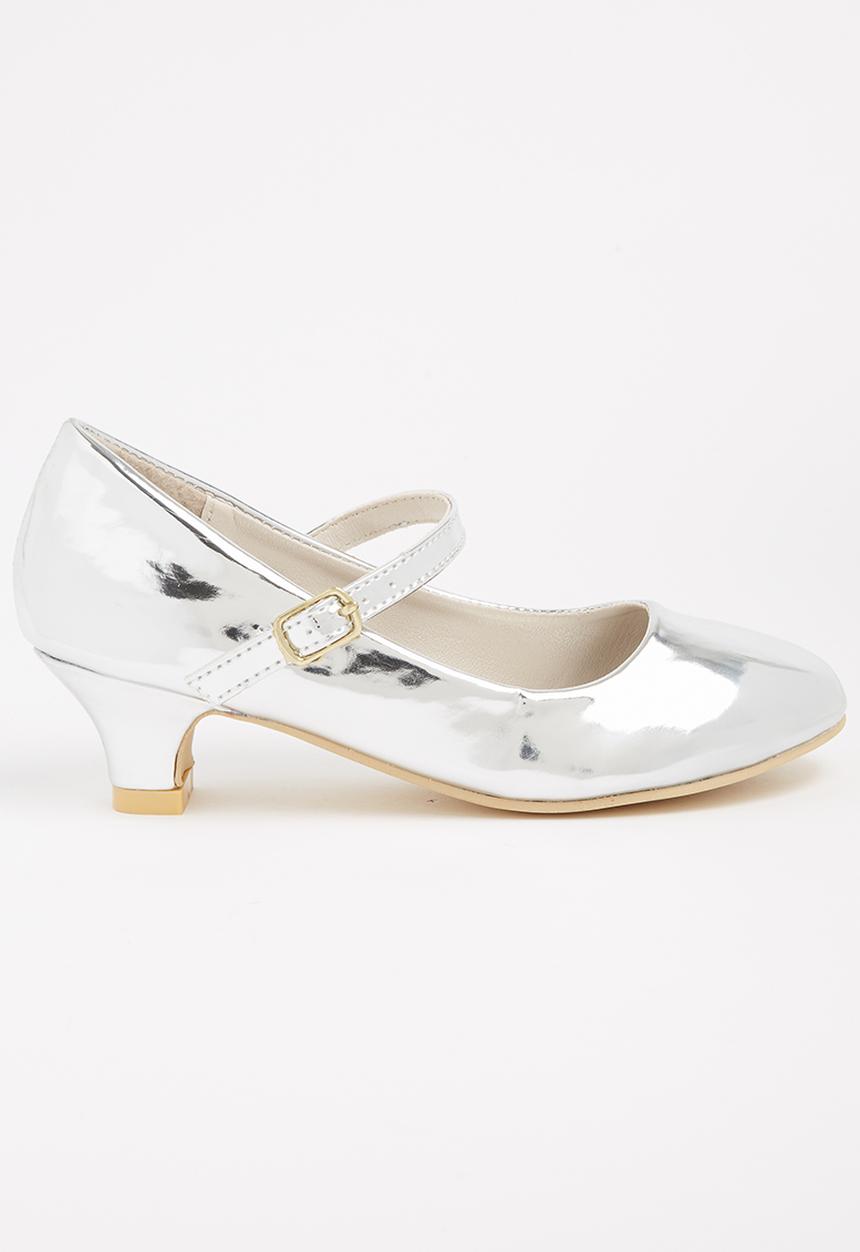 Jumbo - Girls Metalic Strappy Pump Silver