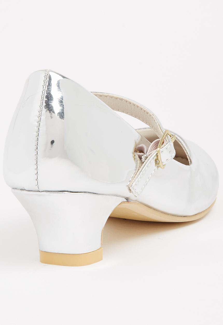 Jumbo - Girls Metalic Strappy Pump Silver