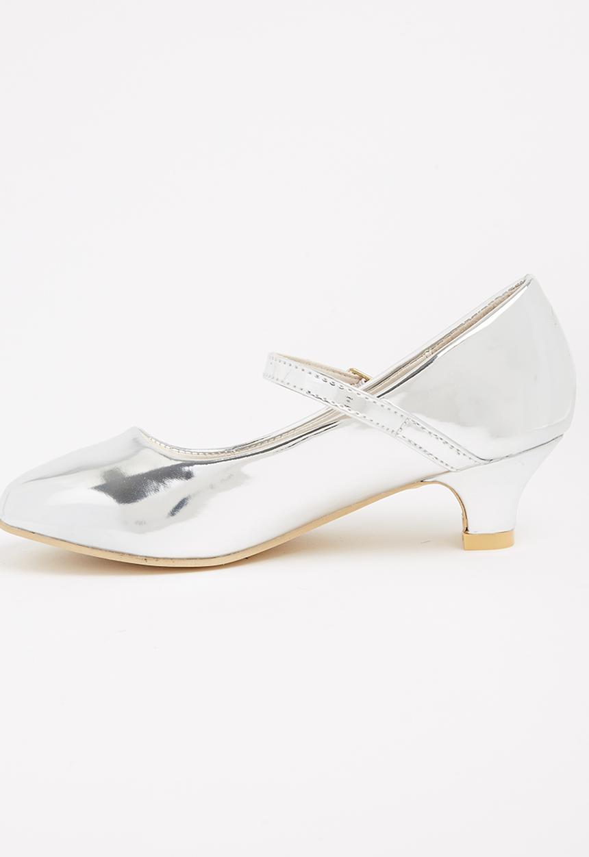 Jumbo - Girls Metalic Strappy Pump Silver