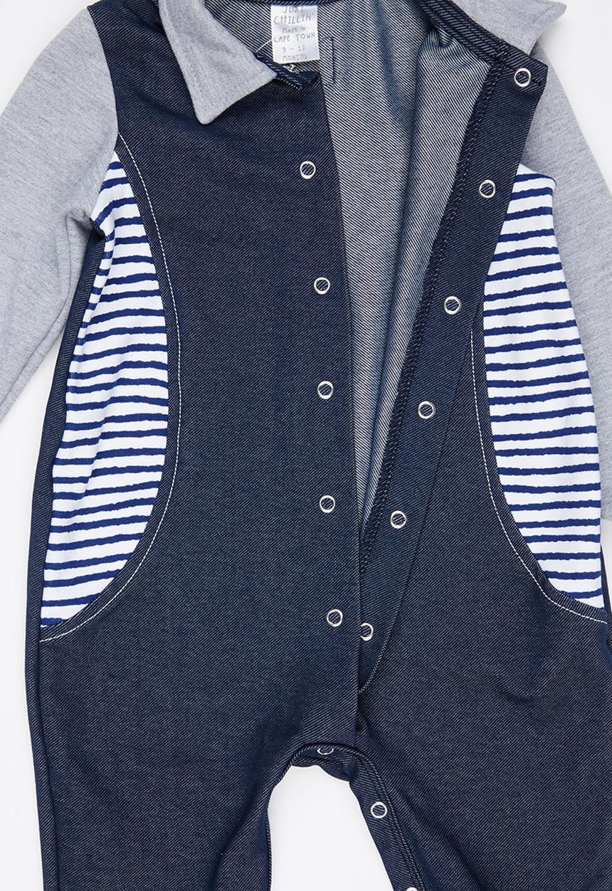 Just chillin - Boys Bodysuit Navy
