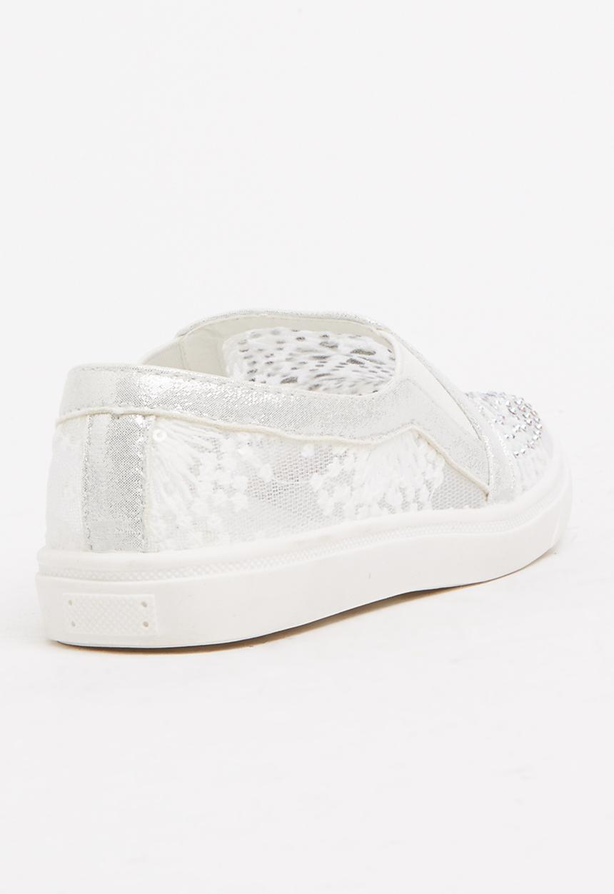 Pop Candy - Mesh Embellished Loafer White