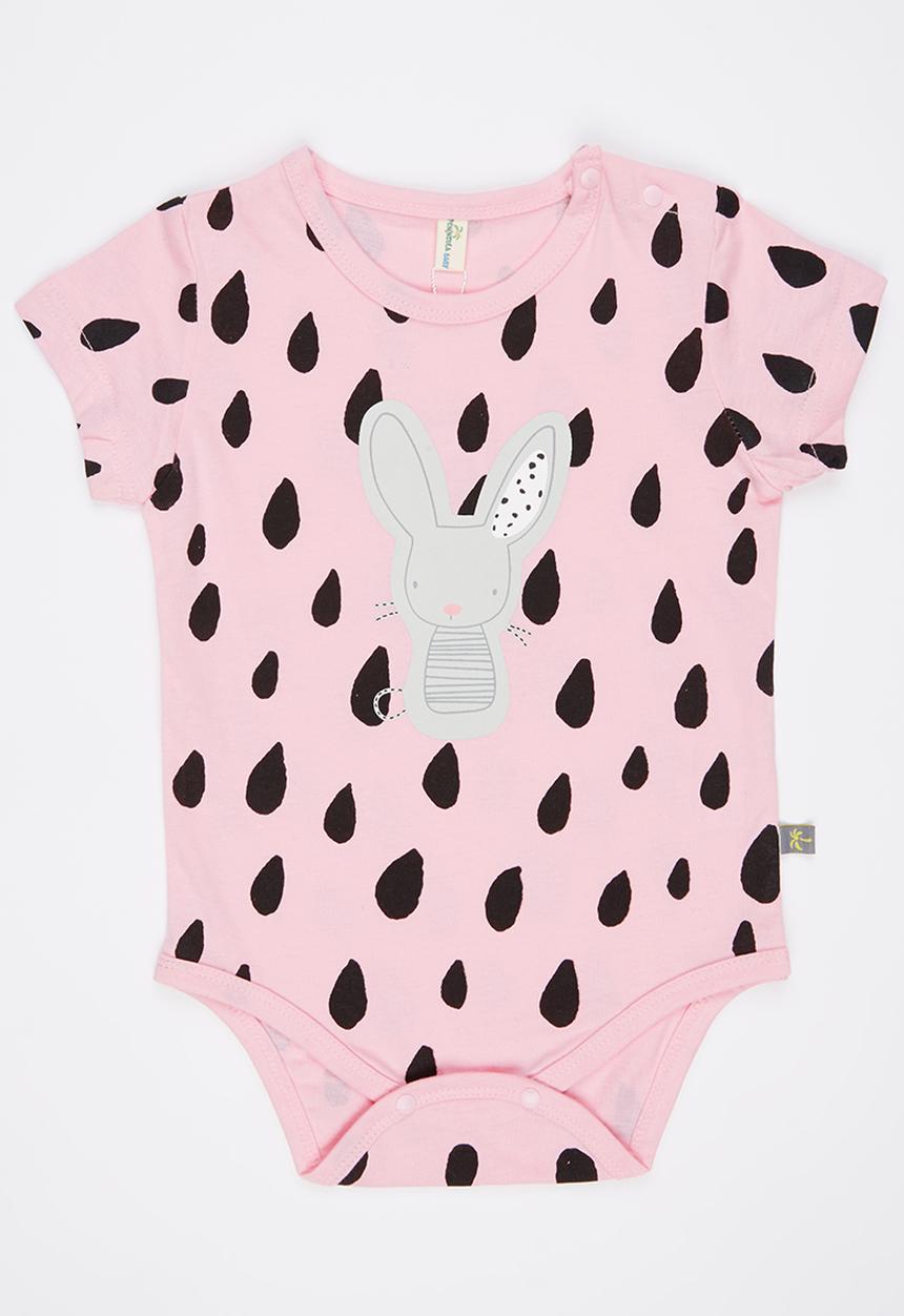 Peninsula Baby - Bunny All Over Printed Bodysuit Pale Pink