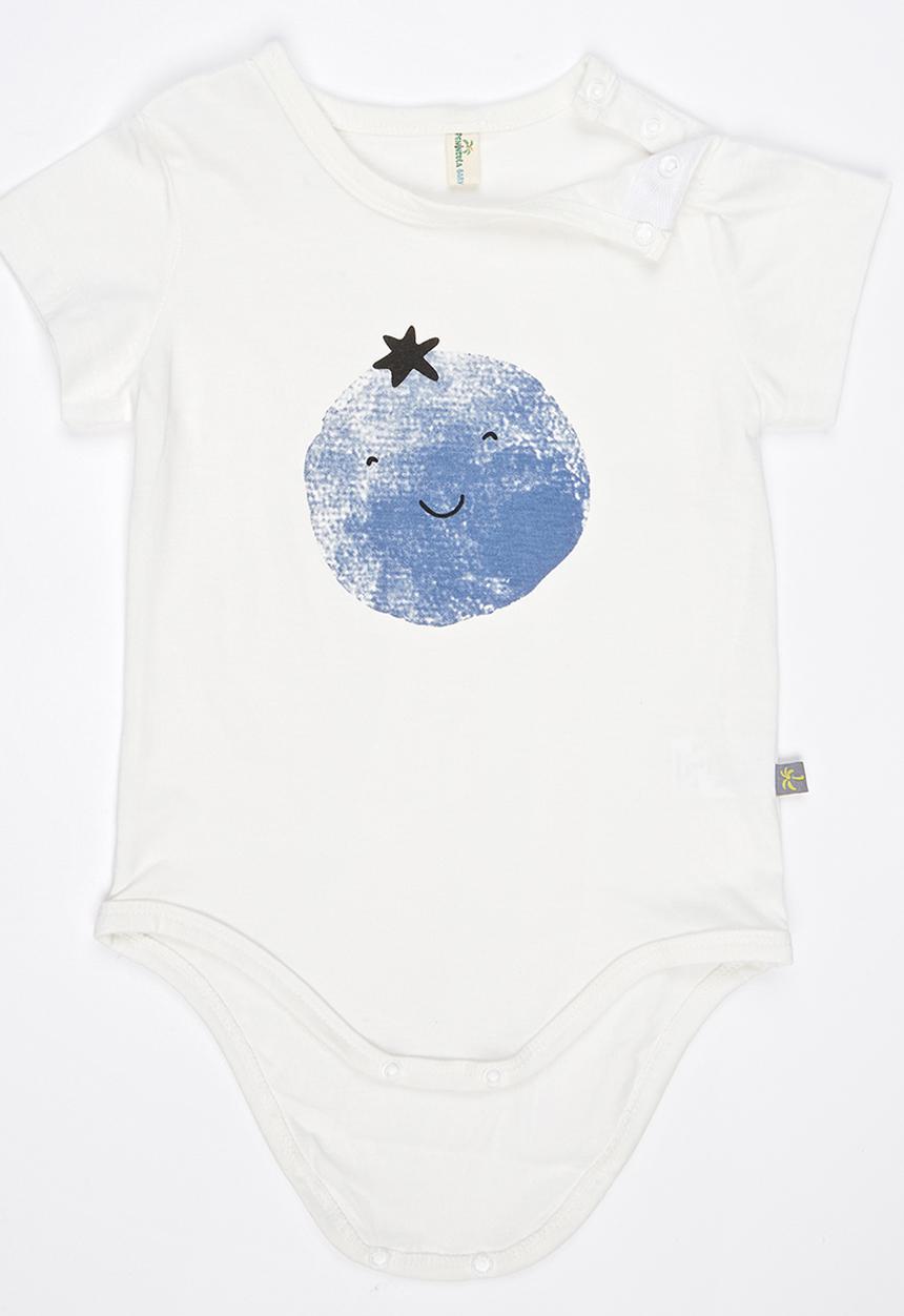 Peninsula Baby - Blueberry Printed Bodysuit White