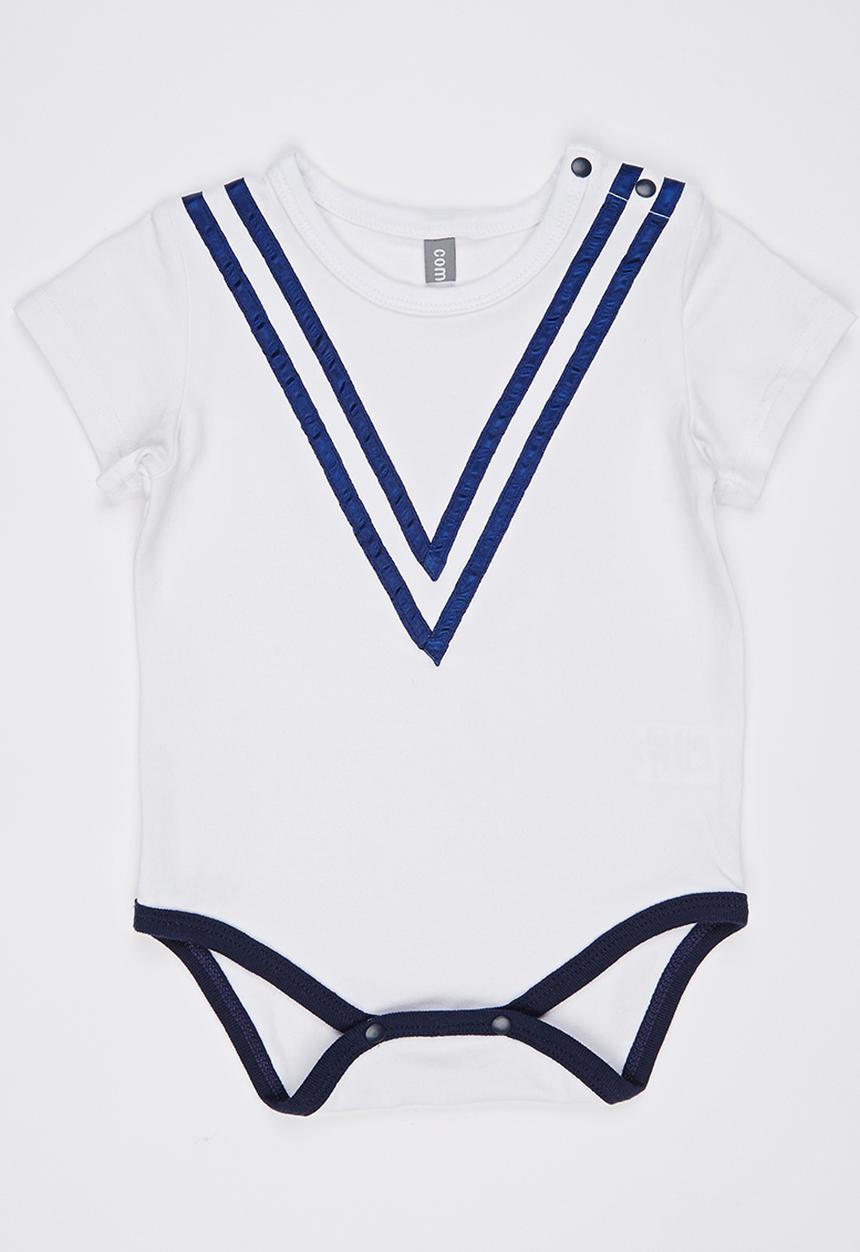 Peninsula Baby - Nautical Bodysuit White