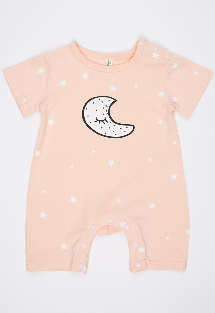 Peninsula Baby - Moon Printed Romperr Pale Pink