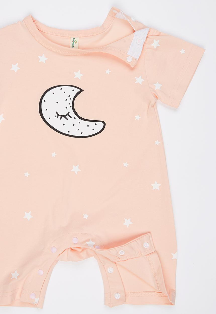 Peninsula Baby - Moon Printed Romperr Pale Pink
